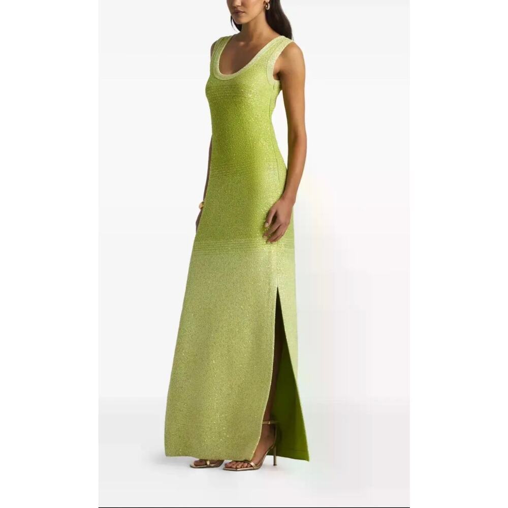 St. John Sequin Knit Maxi Dress SZ L - Picture 2 of 12
